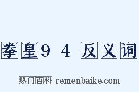 拳皇94反义词是什么意思的图片